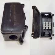  IP65 vzhatlan ktdoboz, fekete, 10A maximum 0,9 ø vezetkhez